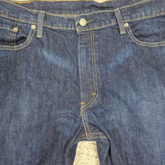Levis 514 Jeans Mens 38x32 (Fits 36x32) Blue Straight Dark Wash Preppy Denim - Picture 4 of 14